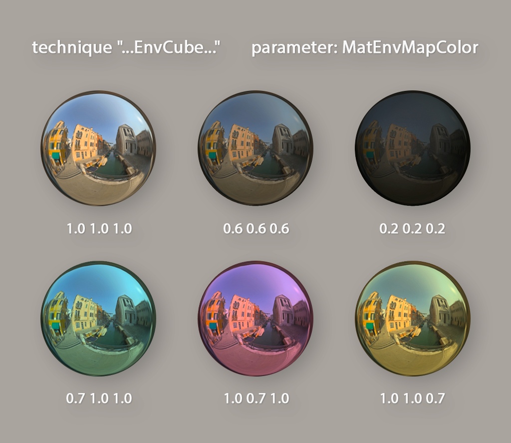 Пример использования EnvCube и MatEnvMapColor Пример использования EnvCube и MatEnvMapColor